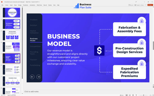 3d printed house construction pitch deck business model slide bpt
