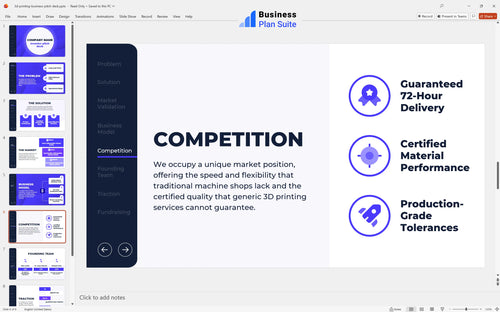 3d printing business pitch deck competition slide bpt