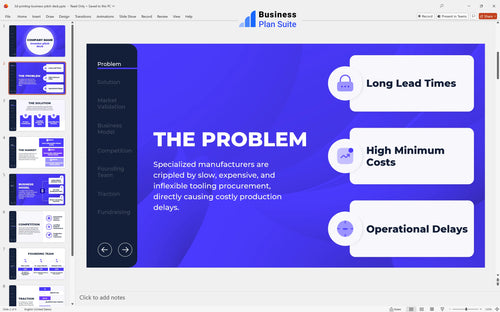 3d printing business pitch deck problem slide bpt