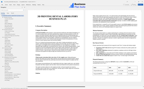 3d printing dental laboratory business plan executive summary bpt