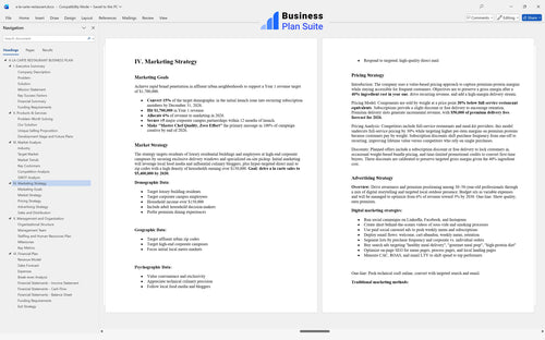 a la carte restaurant business plan marketing strategy bpt