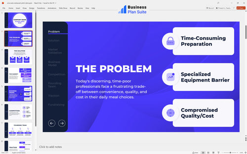 a la carte restaurant pitch deck problem slide bpt
