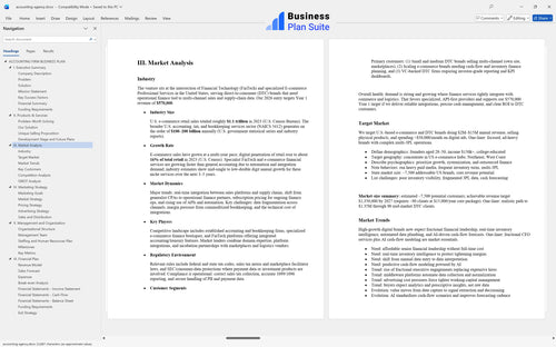 accounting agency business plan market analysis bpt