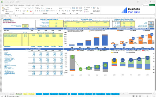 accounting agency financial model dashboard bpt
