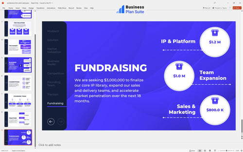 architecture firm pitch deck fundraising slide bpt