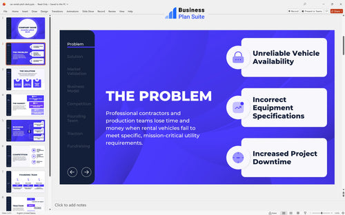 car rental pitch deck problem slide bpt