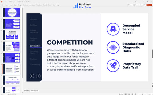 car repair pitch deck competition slide bpt