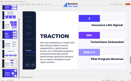 car repair pitch deck traction slide bpt