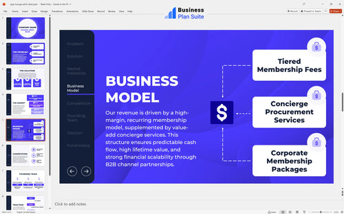 cigar lounge pitch deck business model slide bpt