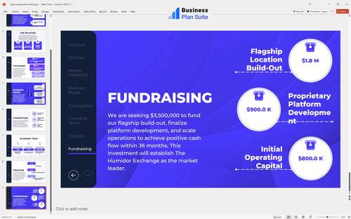 cigar lounge pitch deck fundraising slide bpt