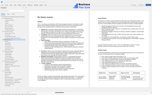 construction and demolition waste management business plan market analysis bpt