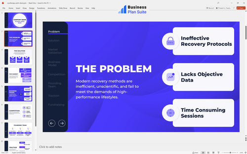 cryotherapy pitch deck problem slide bpt