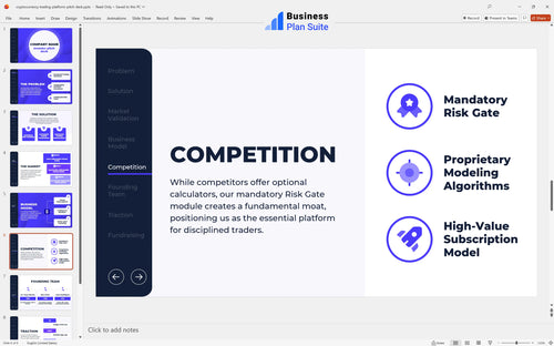 cryptocurrency trading platform pitch deck competition slide bpt