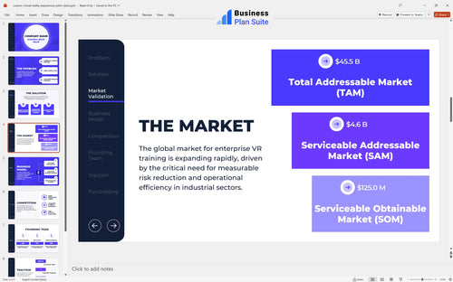 custom virtual reality experiences pitch deck market slide bpt