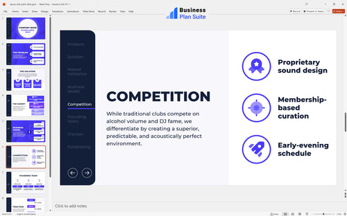 dance club pitch deck competition slide bpt