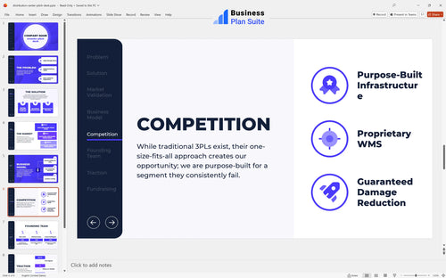 distribution center pitch deck competition slide bpt