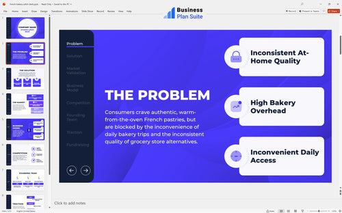 french bakery pitch deck problem slide bpt