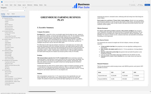 greenhouse farming business plan executive summary bpt