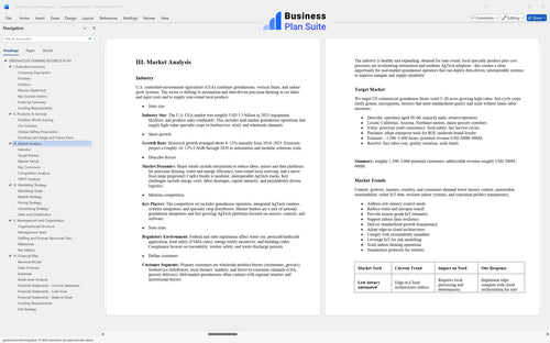 greenhouse farming business plan market analysis bpt