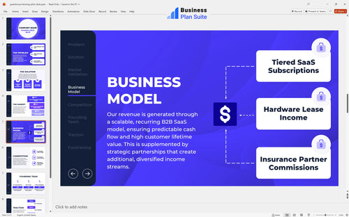 greenhouse farming pitch deck business model slide bpt