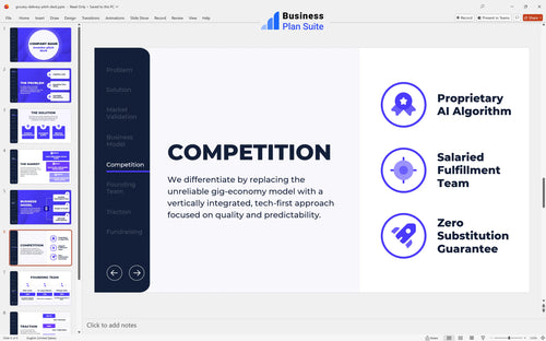 grocery delivery pitch deck competition slide bpt