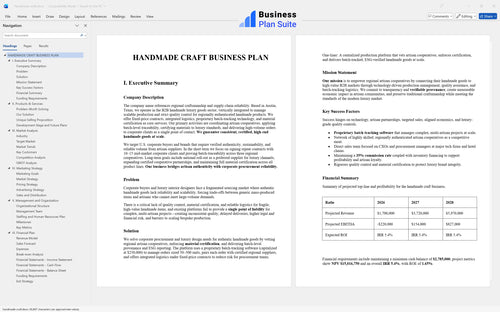 handmade craft business plan executive summary bpt