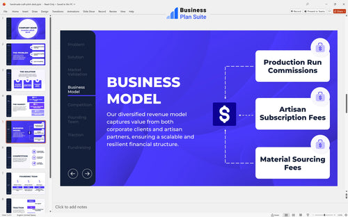 handmade craft pitch deck business model slide bpt