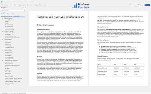 home based daycare business plan executive summary bpt