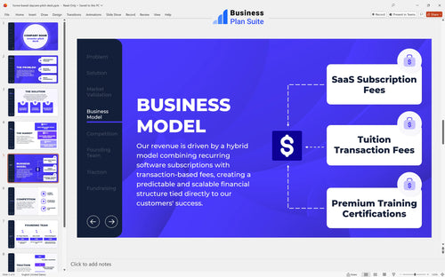 home based daycare pitch deck business model slide bpt