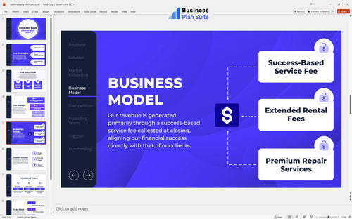home staging pitch deck business model slide bpt