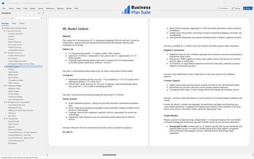 homeschool business plan market analysis bpt