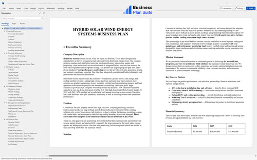 hybrid solar wind energy systems business plan executive summary bpt