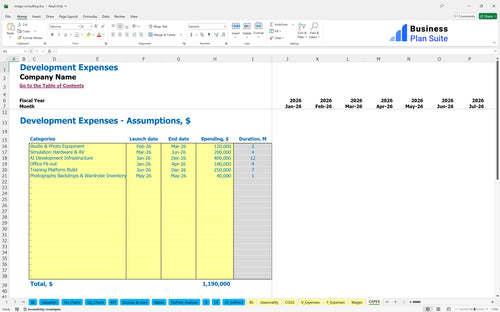 image consulting financial model capex bpt