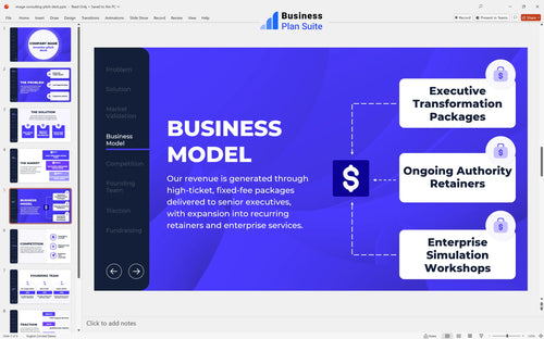image consulting pitch deck business model slide bpt