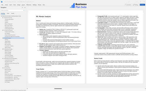 indoor skydiving center business plan market analysis bpt