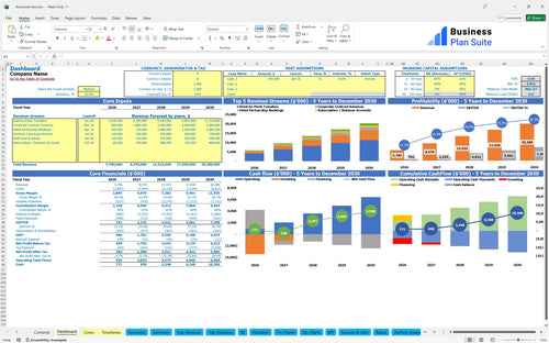 limousine taxi financial model dashboard bpt