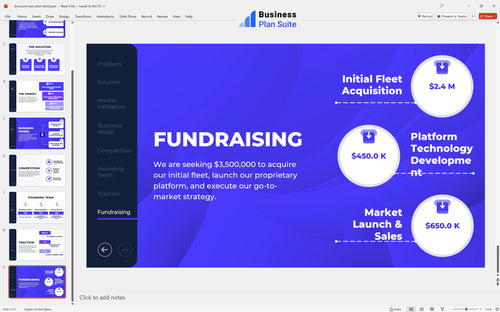 limousine taxi pitch deck fundraising slide bpt