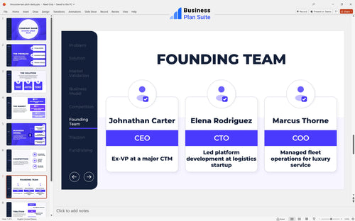 limousine taxi pitch deck team slide bpt