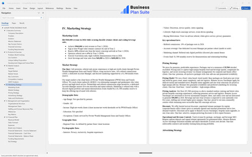 luxury picnic business plan marketing strategy bpt