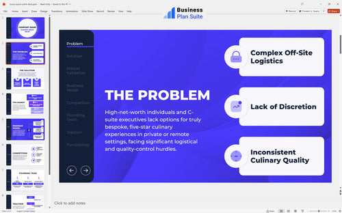 luxury picnic pitch deck problem slide bpt