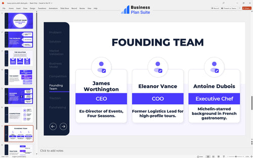 luxury picnic pitch deck team slide bpt