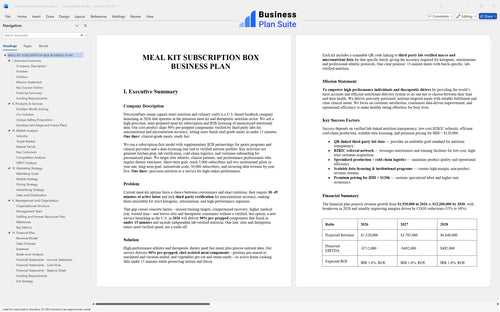 meal kit subscription box business plan executive summary bpt