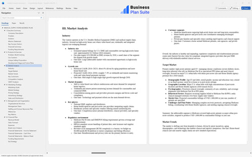 medical supply store business plan market analysis bpt