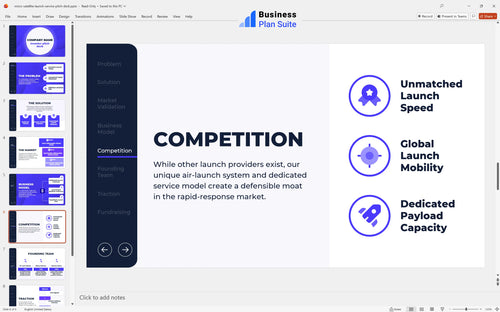 micro satellite launch service pitch deck competition slide bpt