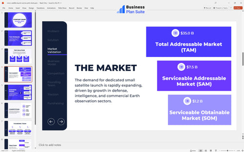 micro satellite launch service pitch deck market slide bpt