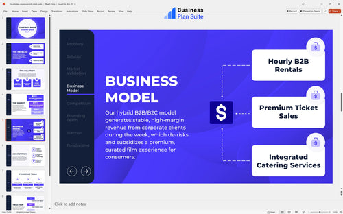 multiplex cinema pitch deck business model slide bpt