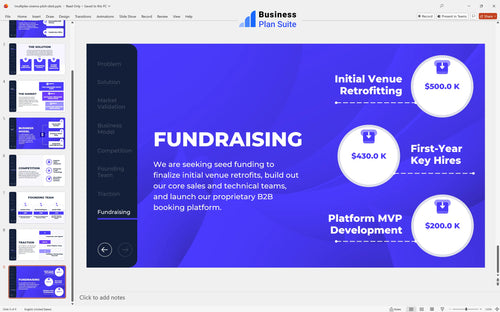 multiplex cinema pitch deck fundraising slide bpt