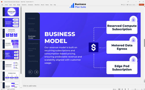network infrastructure pitch deck business model slide bpt