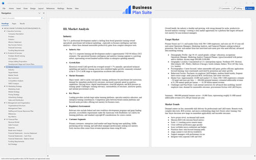 niche online tutoring platform business plan market analysis bpt