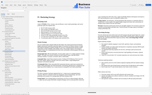 niche online tutoring platform business plan marketing strategy bpt